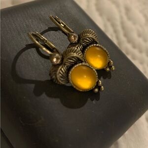 Vintage Gold and Amber Earrings